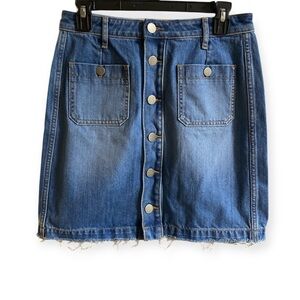 LOFT Button Down Denim Mini Skirt